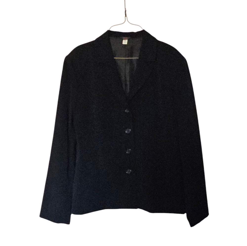 H&W Black Women's Blazer Size 16 Polyester Blend